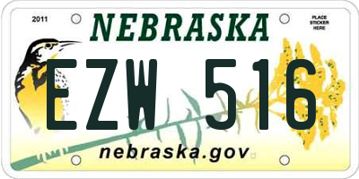NE license plate EZW516