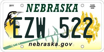 NE license plate EZW522