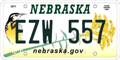 NE license plate EZW557