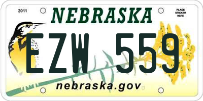 NE license plate EZW559