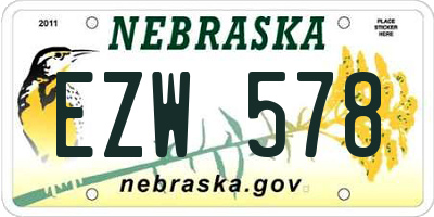NE license plate EZW578