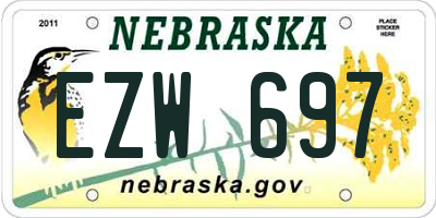 NE license plate EZW697