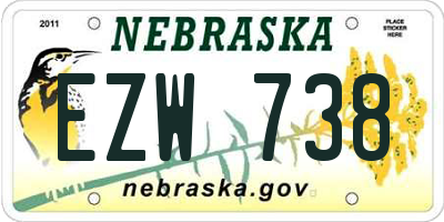 NE license plate EZW738