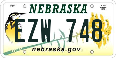 NE license plate EZW748