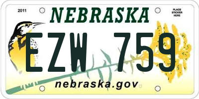NE license plate EZW759