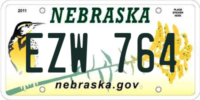 NE license plate EZW764