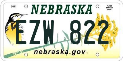 NE license plate EZW822