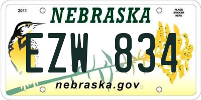 NE license plate EZW834