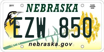 NE license plate EZW850
