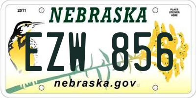 NE license plate EZW856