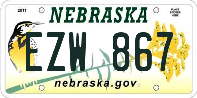 NE license plate EZW867