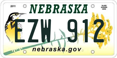 NE license plate EZW912
