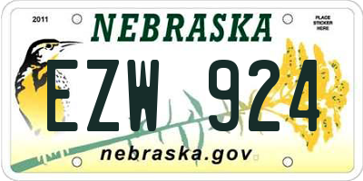 NE license plate EZW924