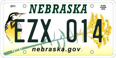 NE license plate EZX014