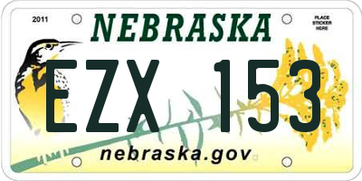 NE license plate EZX153