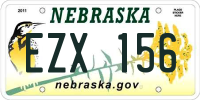 NE license plate EZX156
