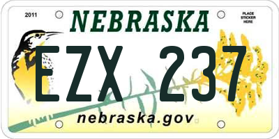 NE license plate EZX237