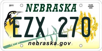 NE license plate EZX270