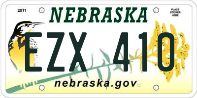 NE license plate EZX410