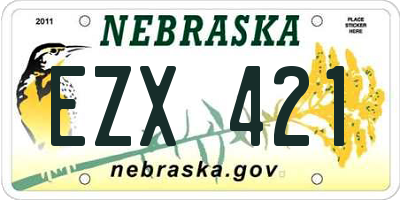 NE license plate EZX421