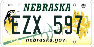 NE license plate EZX597