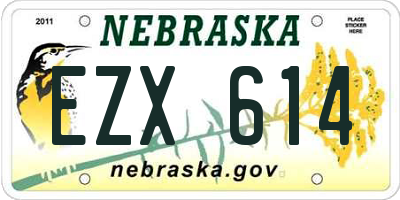 NE license plate EZX614