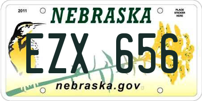 NE license plate EZX656