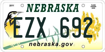 NE license plate EZX692