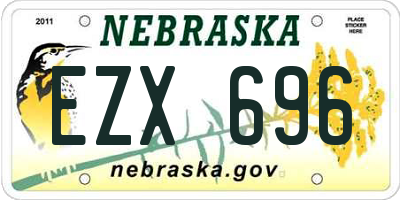 NE license plate EZX696