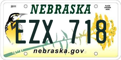 NE license plate EZX718