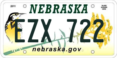 NE license plate EZX722