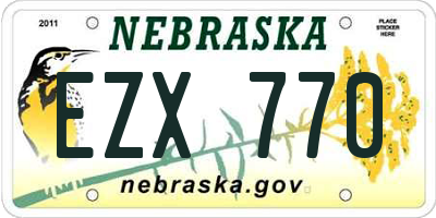 NE license plate EZX770