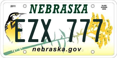 NE license plate EZX777