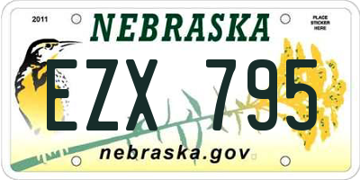 NE license plate EZX795
