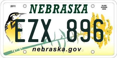 NE license plate EZX896