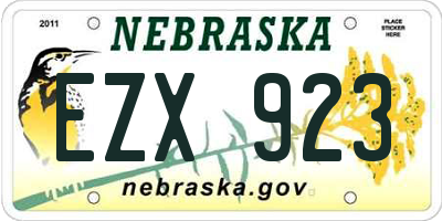 NE license plate EZX923