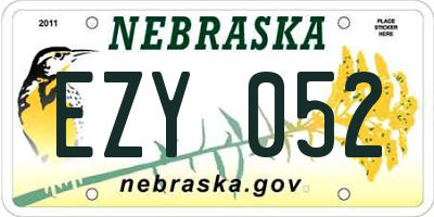 NE license plate EZY052