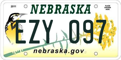 NE license plate EZY097