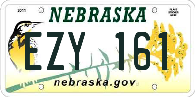 NE license plate EZY161