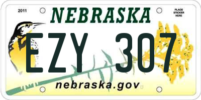NE license plate EZY307