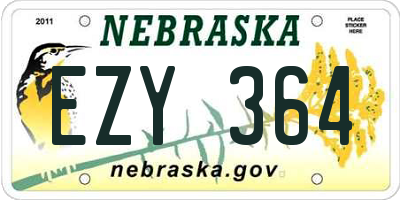 NE license plate EZY364