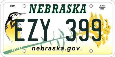 NE license plate EZY399