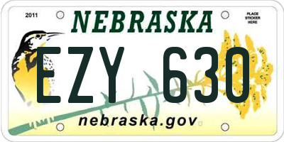 NE license plate EZY630