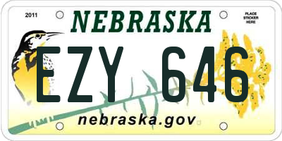 NE license plate EZY646