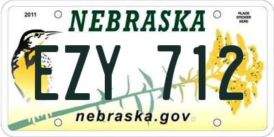 NE license plate EZY712
