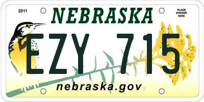 NE license plate EZY715