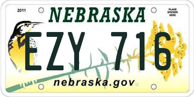NE license plate EZY716