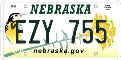 NE license plate EZY755