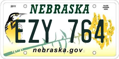 NE license plate EZY764