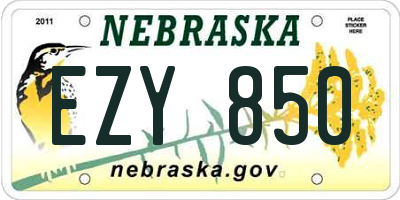 NE license plate EZY850